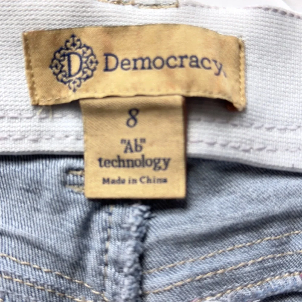 Democracy Ab Technology Skinny Jeans 8 Light Wash Mom Mid Rise Ankle Stretch